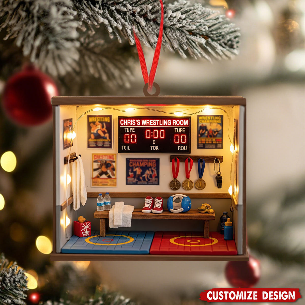 Personalized Wrestling Christmas Ornament - Gift For Wrestler, Wrestling Players Keepsake