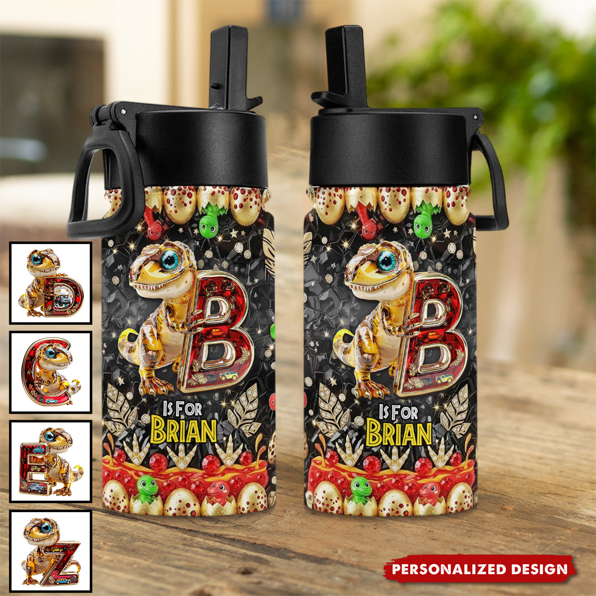 Dino Alphabet Letter Tumbler - Personalized Gifts For Kids