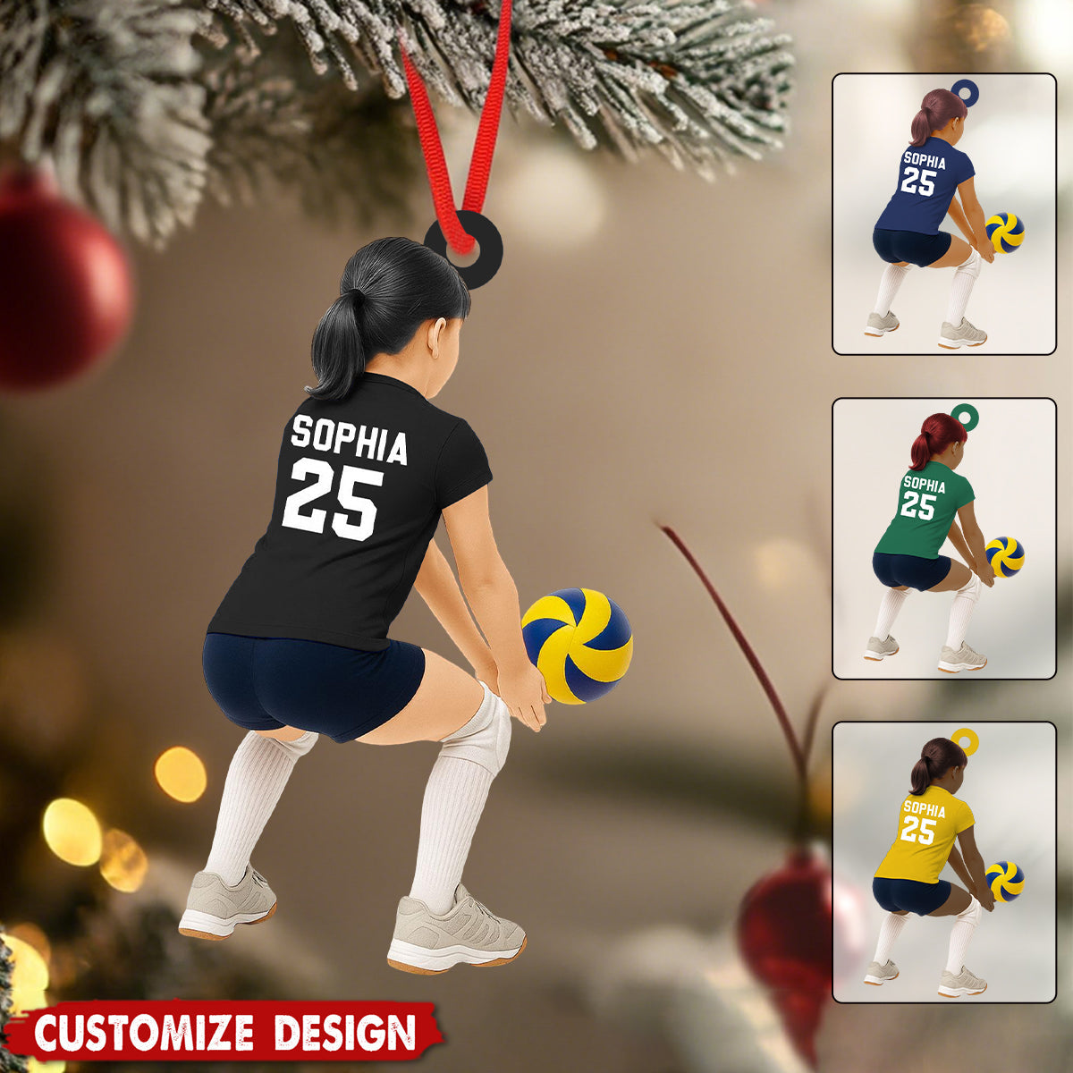 Personalized Kid Volleyball Player Ornament