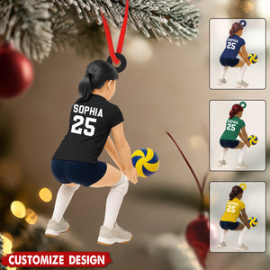 Personalized Kid Volleyball Player Ornament