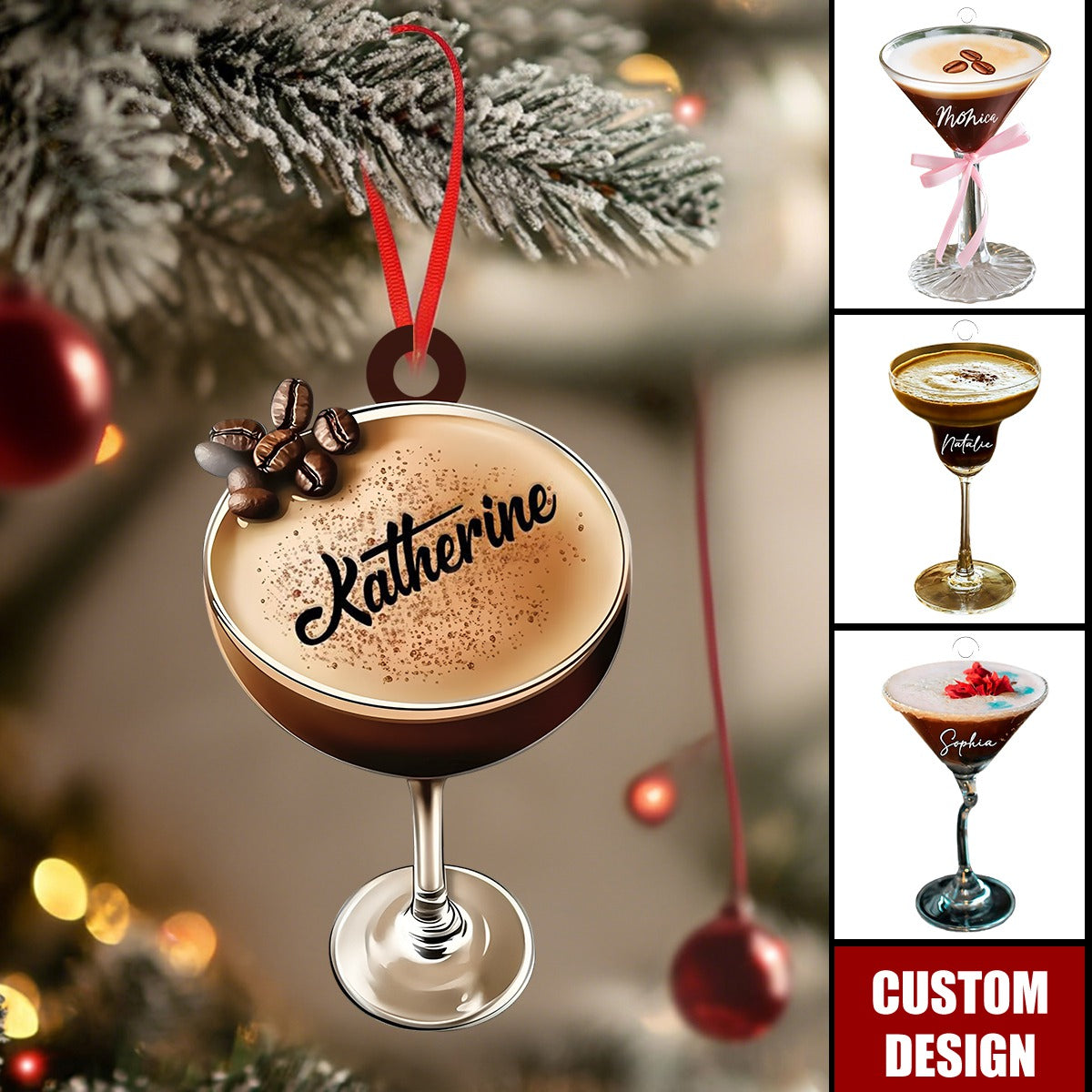 Personalized Espresso Martini Ornament - Gift For Espresso Martini Gift, Cocktail Lover