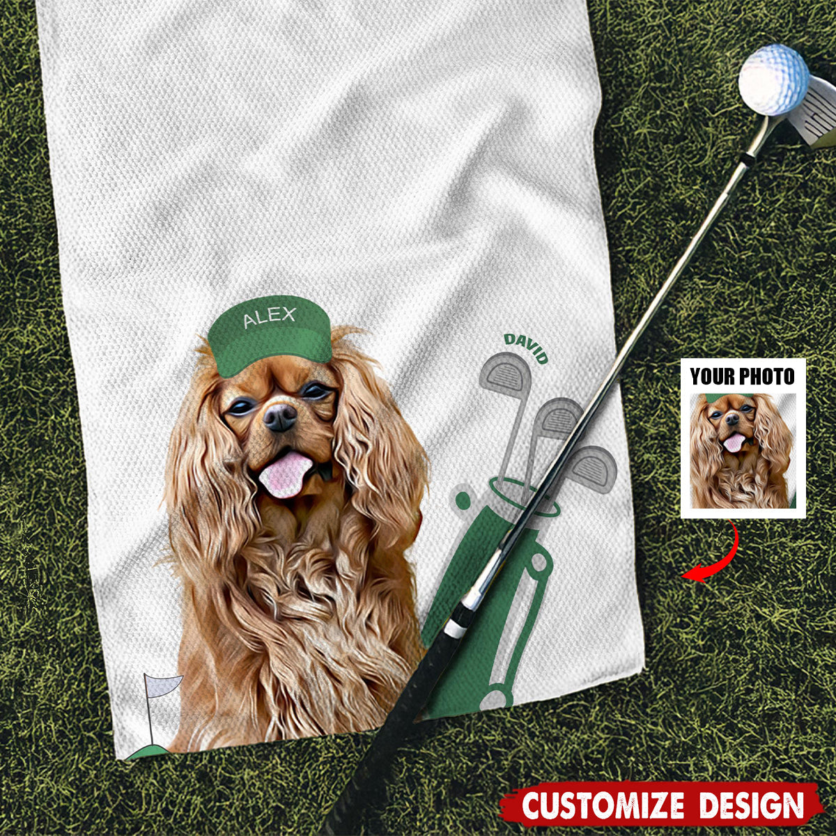 Custom Pet Photo Golf Towel - Golf Gift For Dog,Cat,Pet Lovers