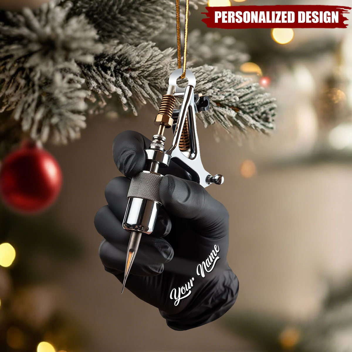Personalized Tattoo Machine Christmas Ornament-Tattoo Artist Gift