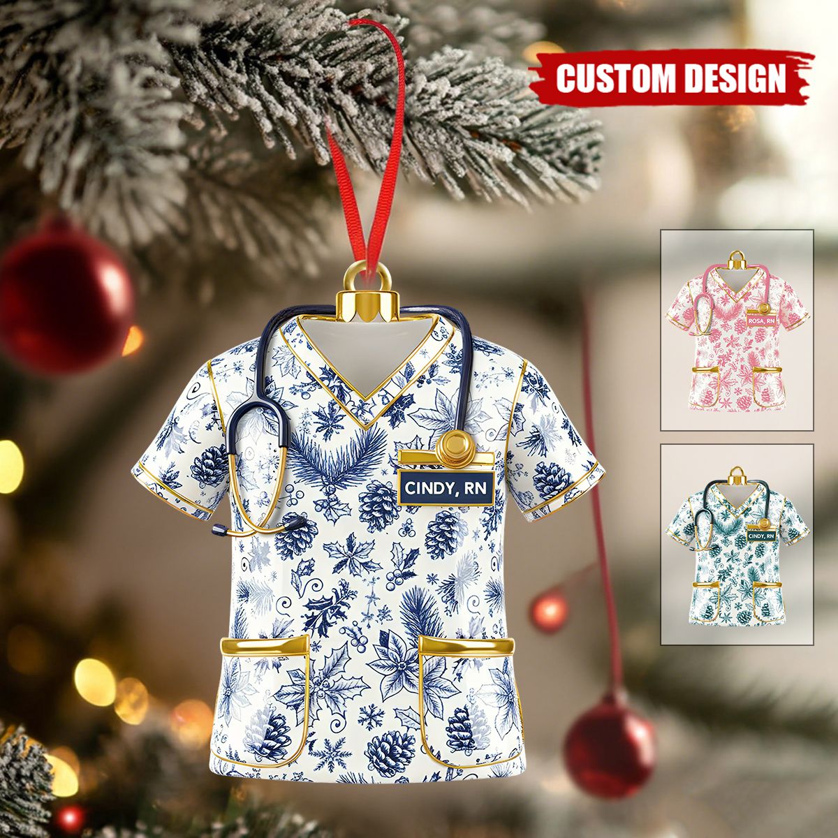 Personalized Scrubs Nurse Uniform Ornament - Gift For Nurse