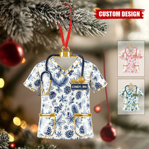 Personalized Scrubs Nurse Uniform Ornament - Gift For Nurse