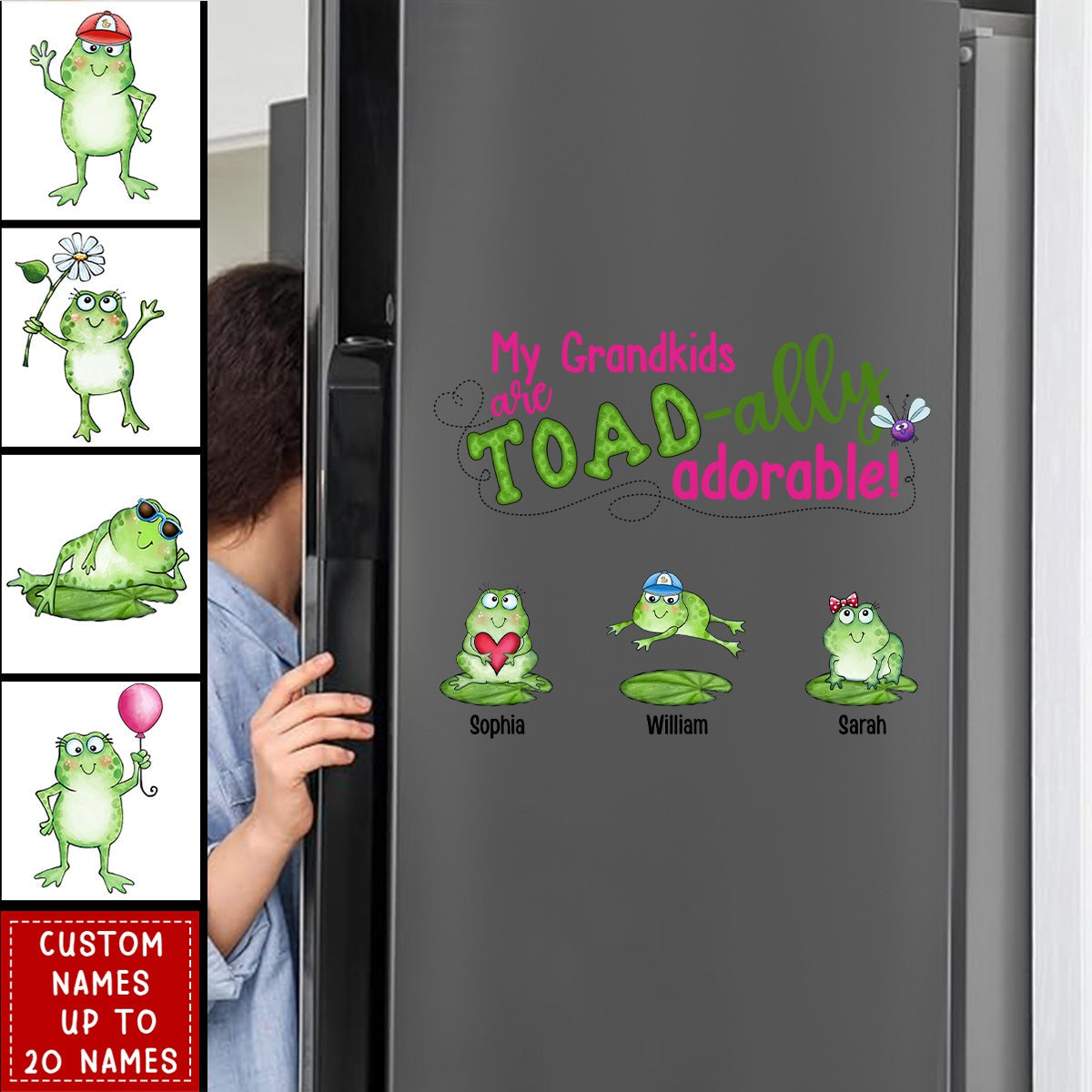 Gift For Grandma Toad-ally Adorables Personalized Decal Sticker