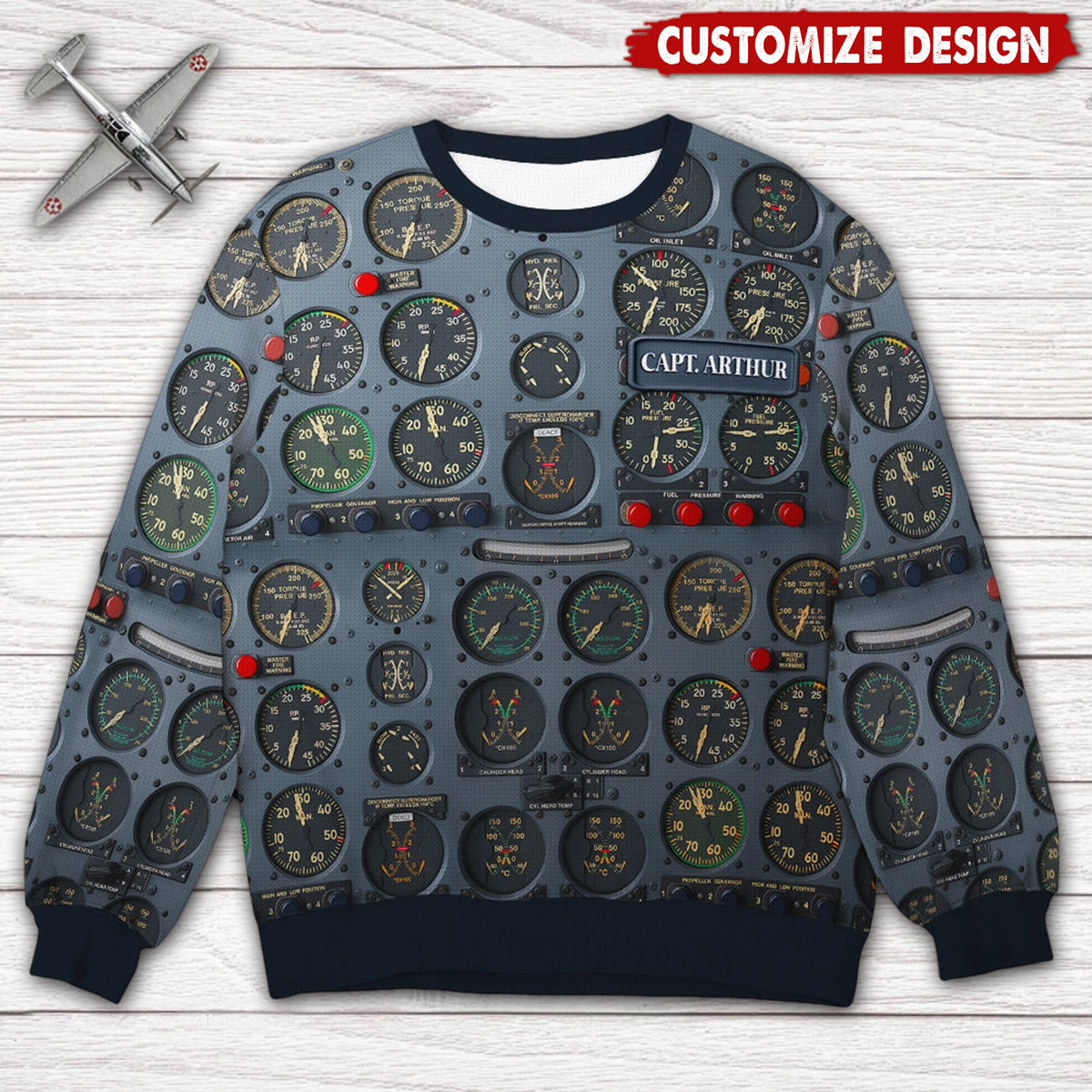 Pilot Control Panel Ugly Sweater - Personalized Christmas Gifts For Pilot