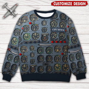 Pilot Control Panel Ugly Sweater - Personalized Christmas Gifts For Pilot