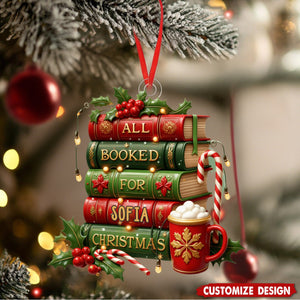 Personalized Hand-drawn Book For Acrylic Ornament - Gift For Reading Lovers