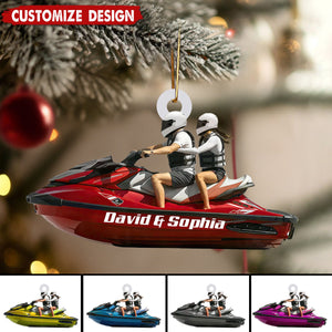 Personalized Jet Ski Couple Christmas Ornament - Gift For Couple
