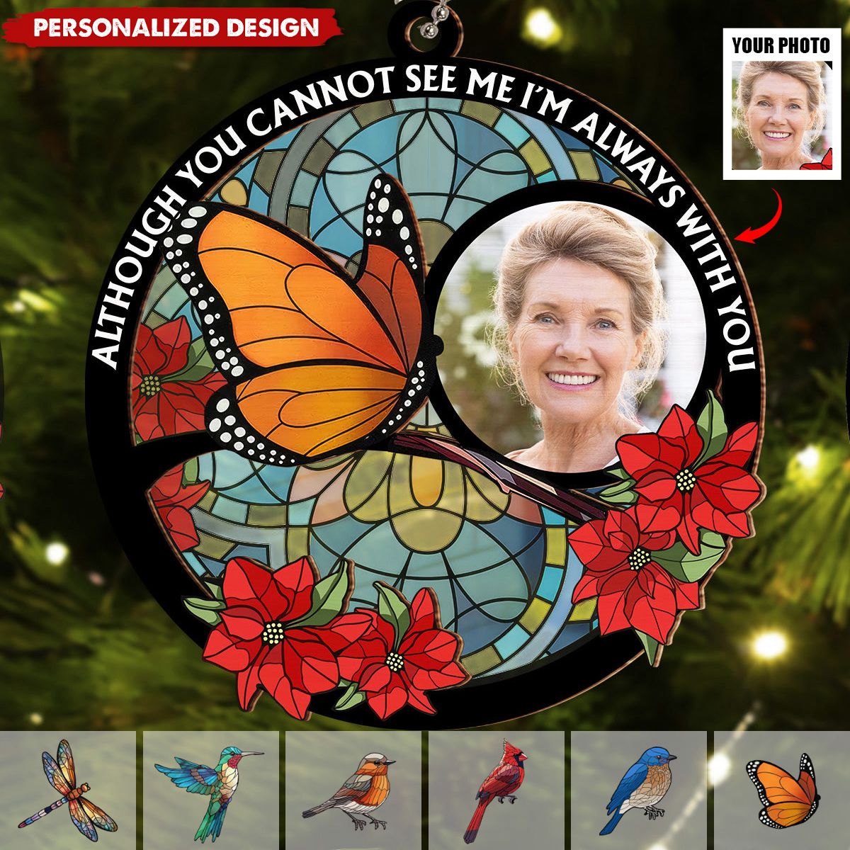 2024 New Release Always With You Memorial Heart - Personalized Custom Suncatcher Ornament