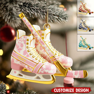 Personalized Classic Ice Hockey Christmas Ornament - Gift For Ice Hockey Lover