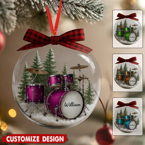 Personalized Drum Ornament - Gift For Drum Lovers
