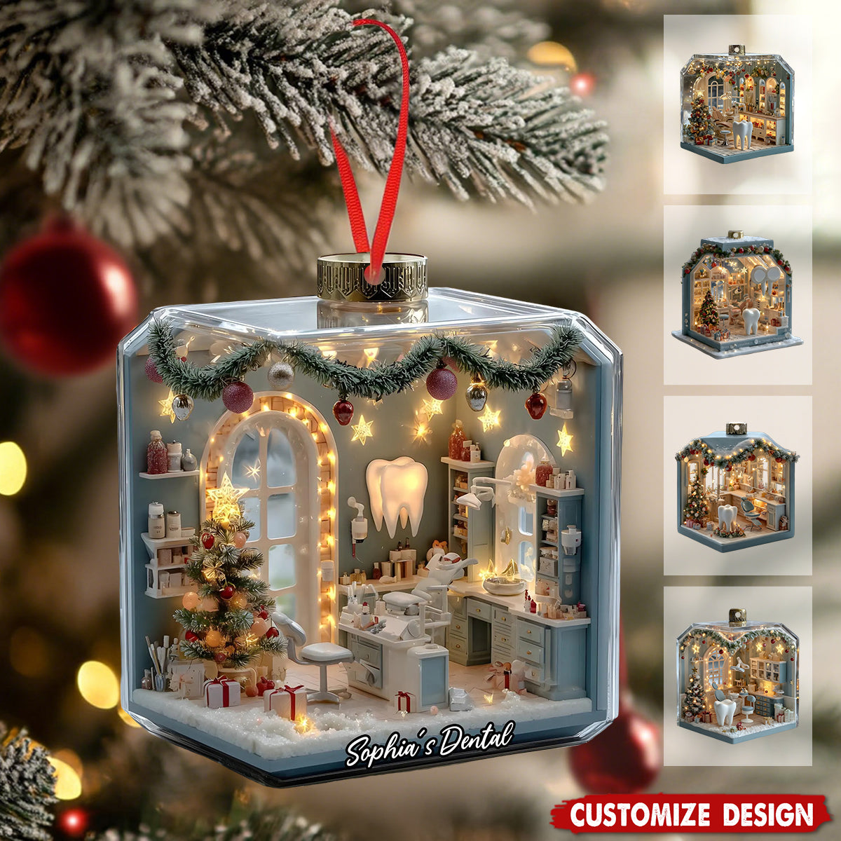 Personalized Name Dentist Office Christmas Ornament - Gift For Dentisit