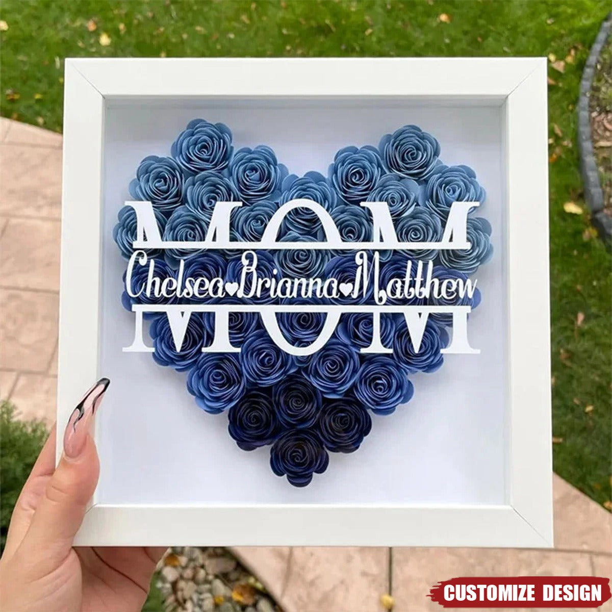 Personalized Mom/Nana Flower Shadow Box With Name