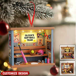Personalized Softball Christmas Ornament-Gift For Softball Player