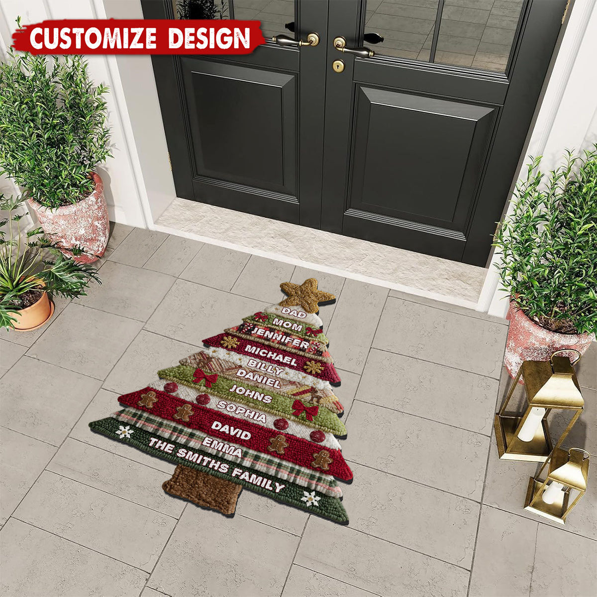 Merry Christmas - Personalized Family Non-Slip Tufted Rug