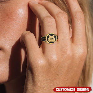 Personalized Police Officer Protect And Serve Signet Ring - Gift For Police Officers