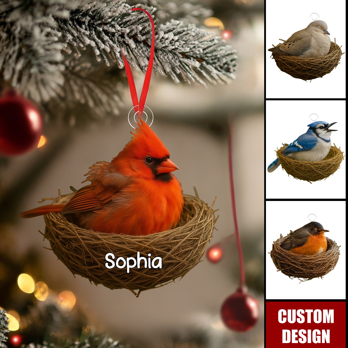 Personalized Christmas Ornament For Bird Lovers