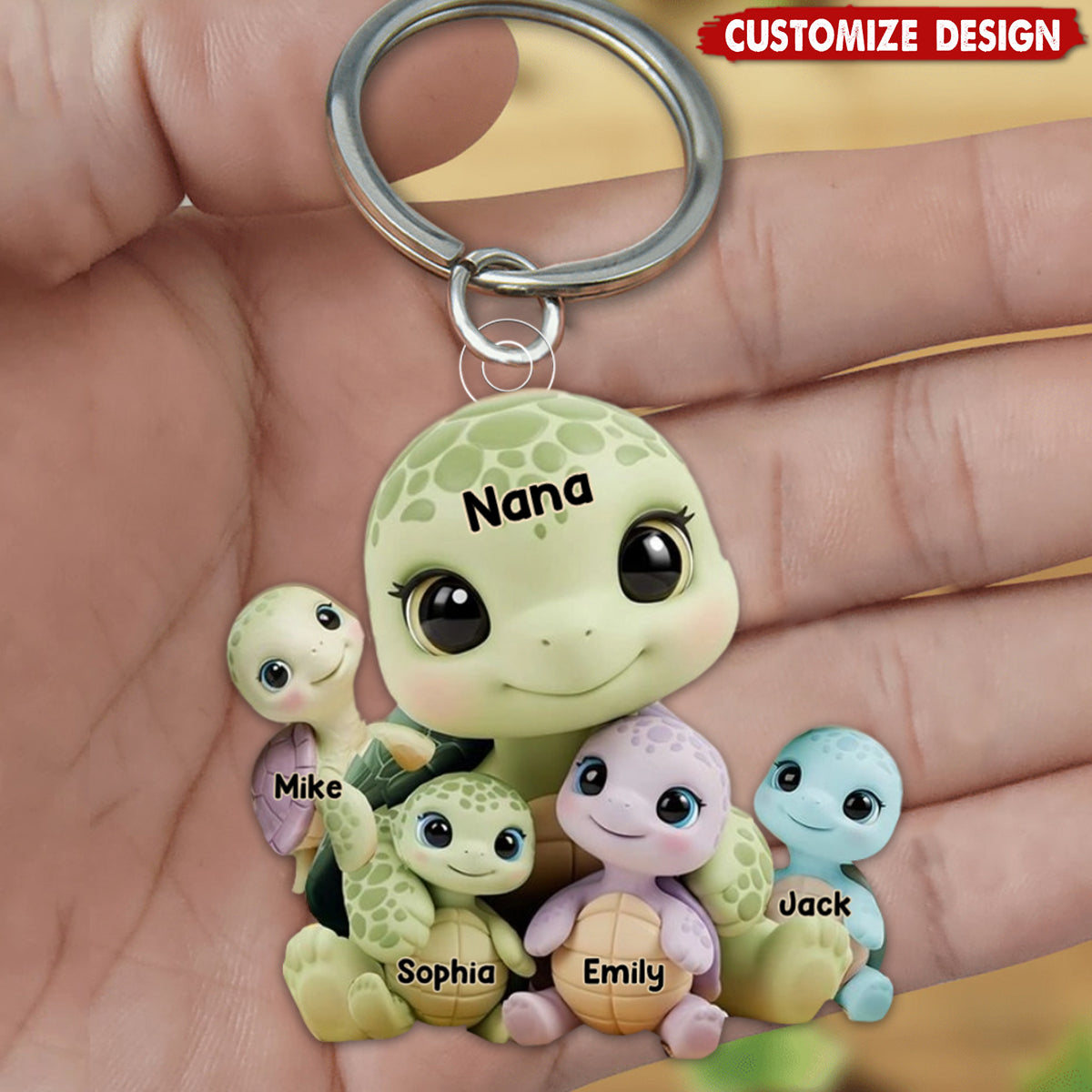 Mama/Nana Turtle - Personalized Mother Keychain