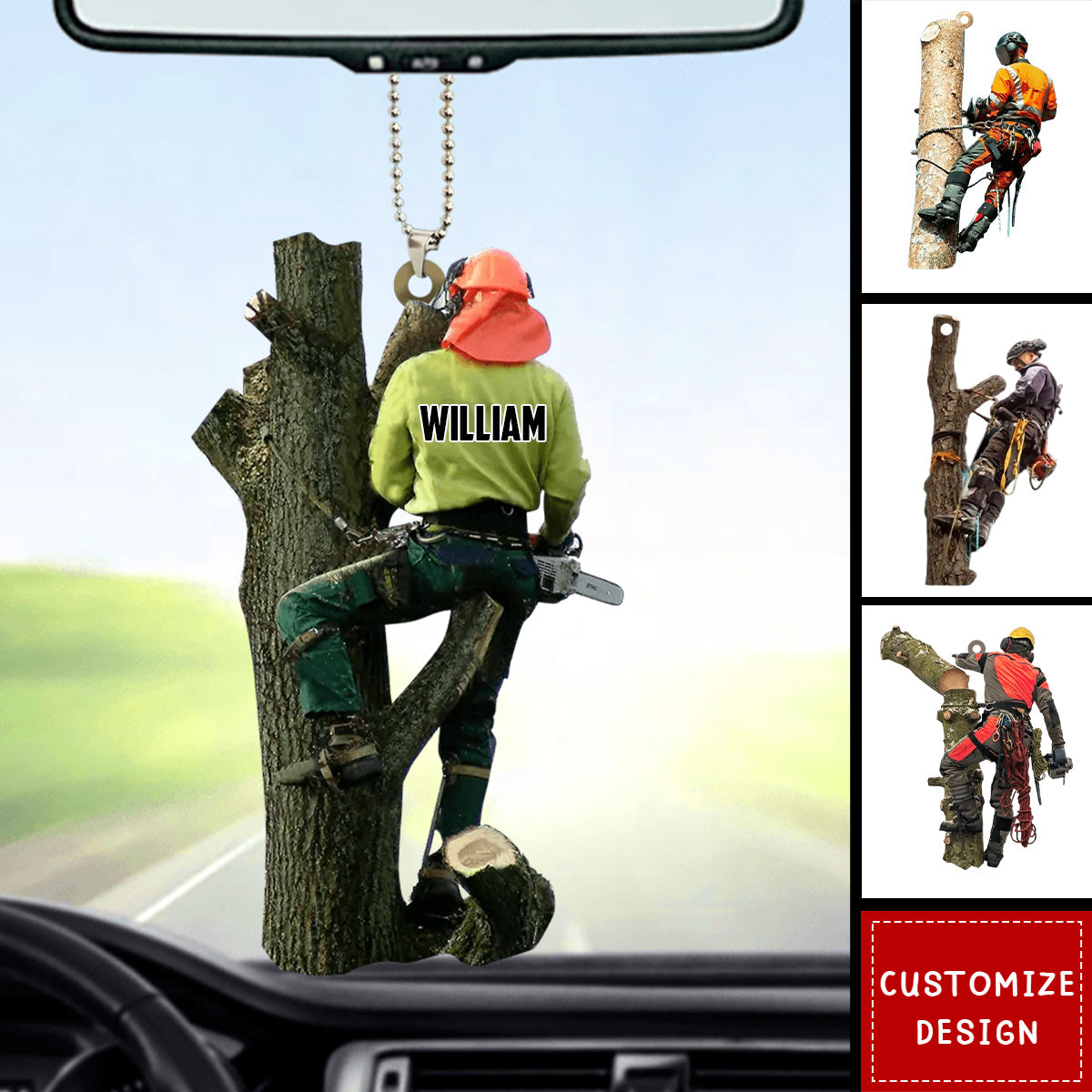 Personalized Arborist Car Hanging Ornament