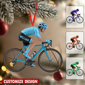 Personalized Road Bike Cyclist Christmas Ornament - Gift for Cycling Enthusiast