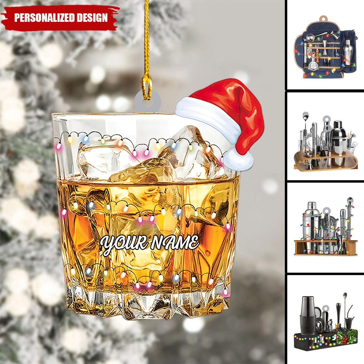 2024 New Release Personalized Alcohol Drink Shaker Ornament