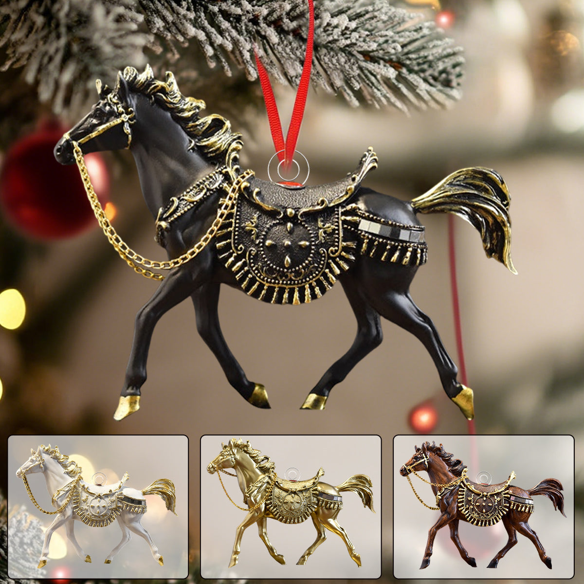 Running Horse Christmas Ornament