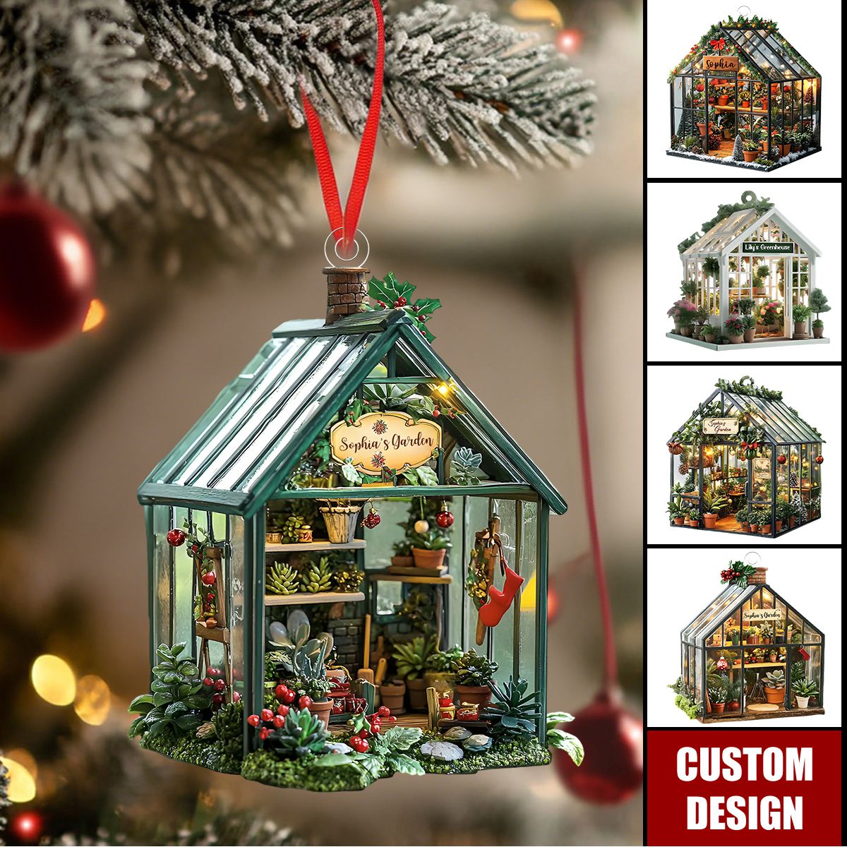 Personalized Greenhouse Christmas Ornament