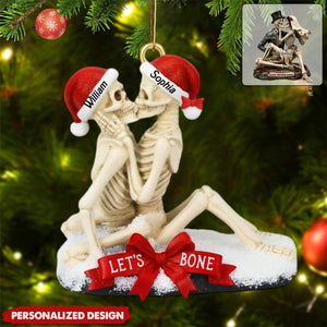 Personalized Skull Couple Acrylic Christmas Ornament-Gift For Couple