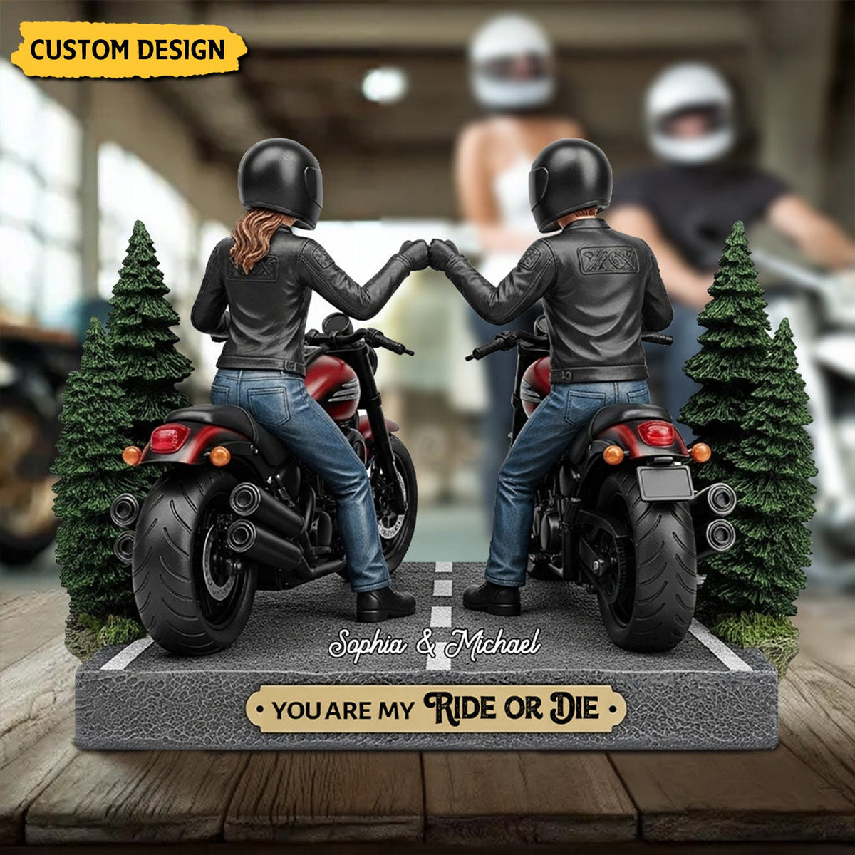 You Are My Ride Or Die - Personalized Biker Shaped Acrylic Plaque