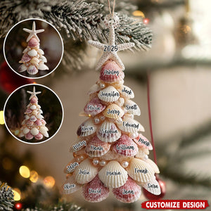 Seashell Christmas Tree - Personalized Family Ornament