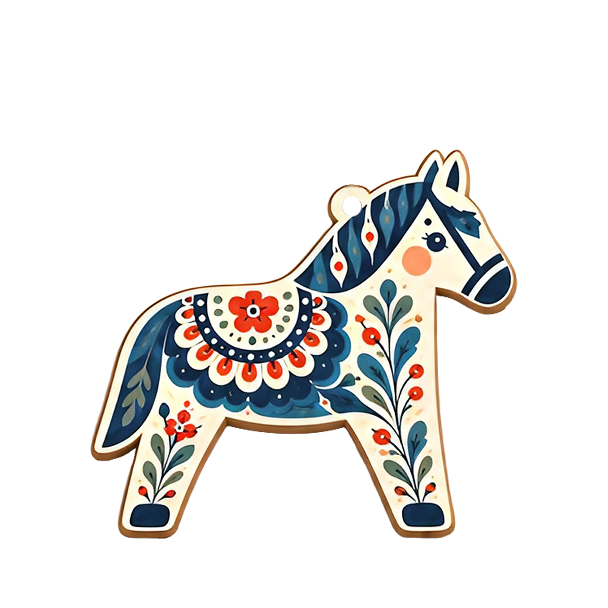 Personalized Christmas Wooden Christmas Ornament Set: Scandinavian Folk Art Woodland Animals
