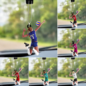 Personalized Beach Volleyball Acrylic Car Hanging Ornament, Gift For Volleyball Players
