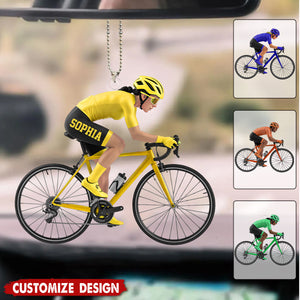 Personalized Road Bike Cyclist Car Ornament - Gift for Cycling Enthusiast And Cyclist