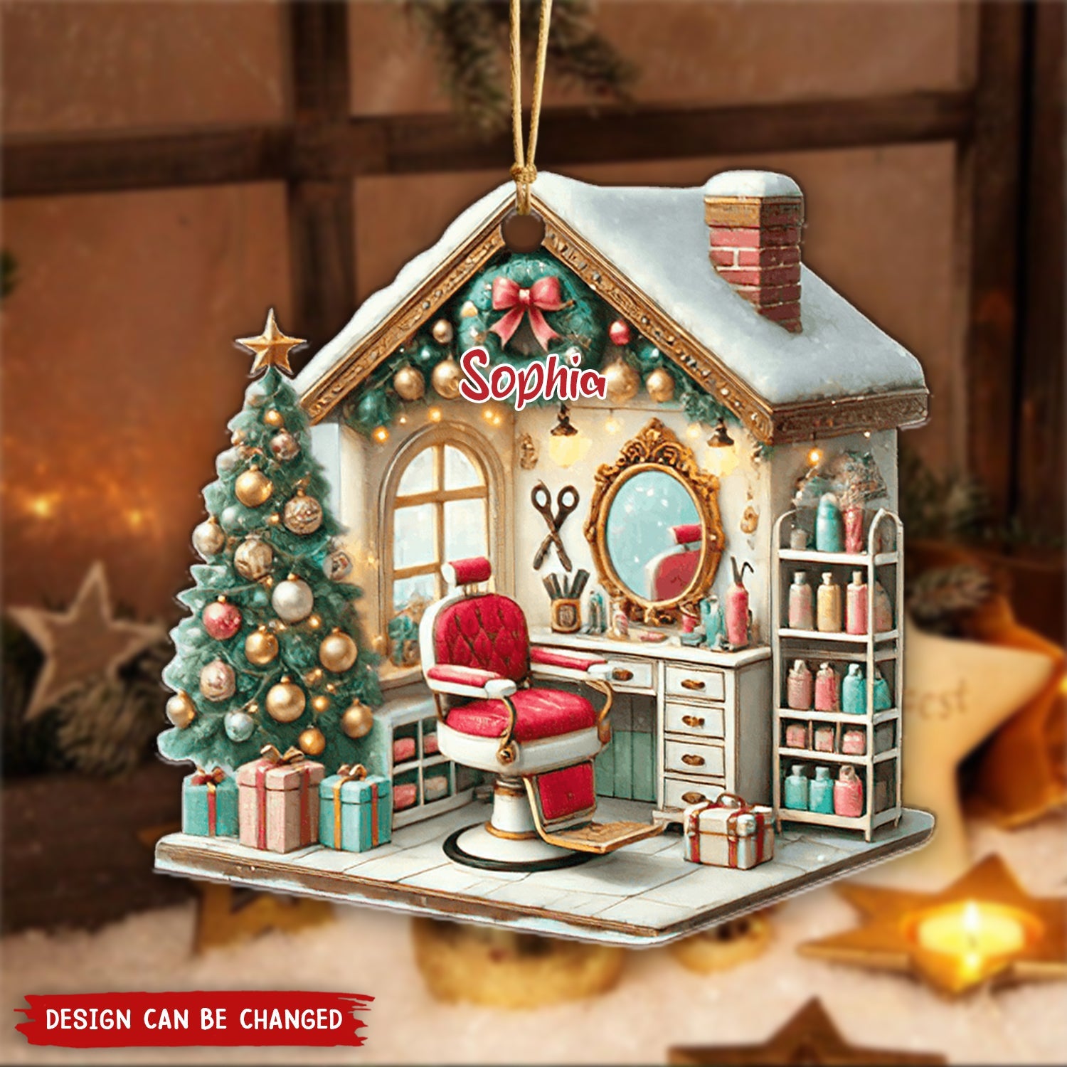 Personalized Hair Salon Ornament, Gift For Hairdresser-New Release