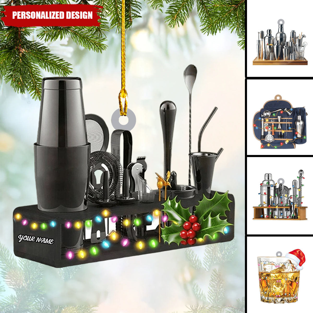 2024 New Release Personalized Alcohol Drink Shaker Ornament