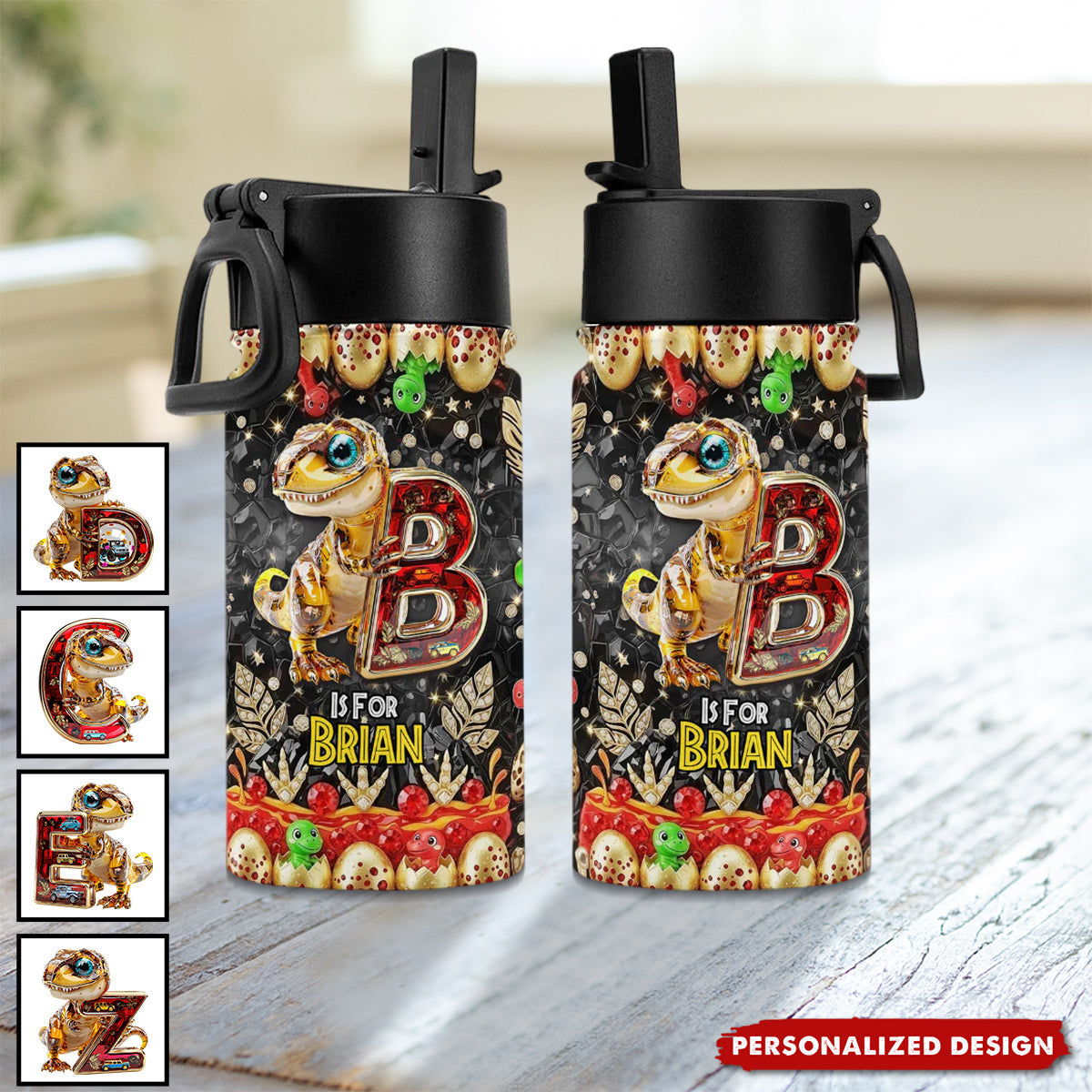 Dino Alphabet Letter Tumbler - Personalized Gifts For Kids