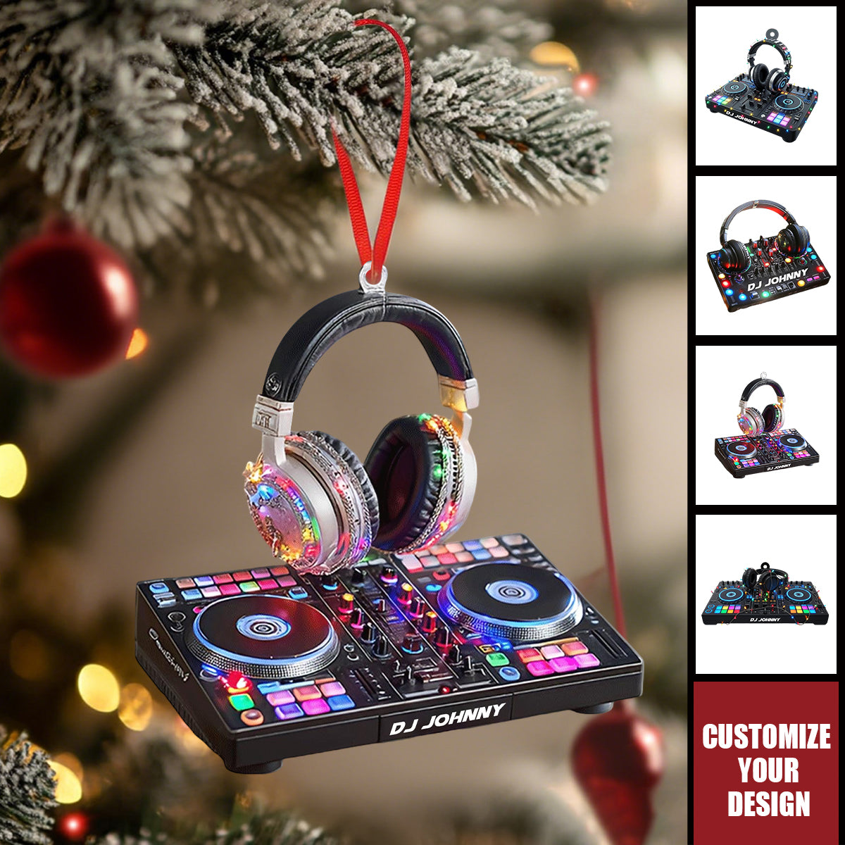 Personalized DJ Mixer with Headphones Ornament