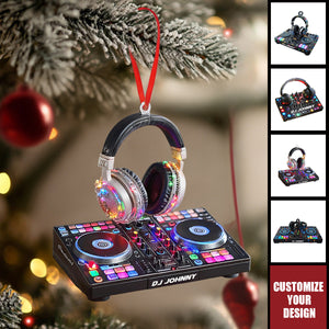 Personalized DJ Mixer with Headphones Ornament