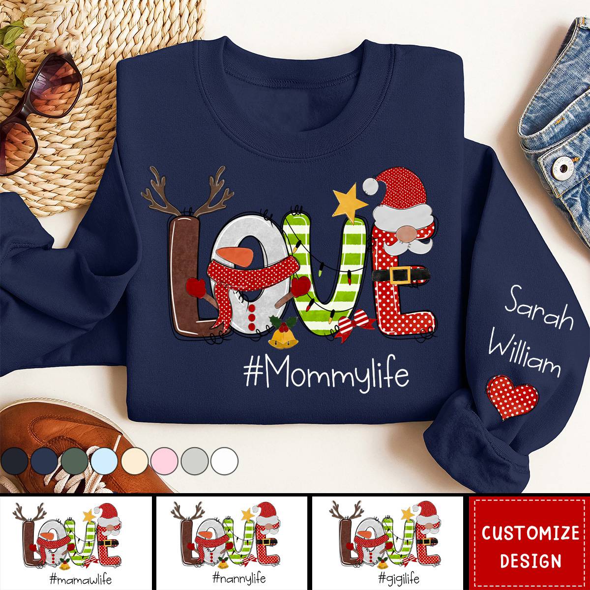 2024 New Release Christmas Snowman Love Grandma and Grandkids Sweatshirt