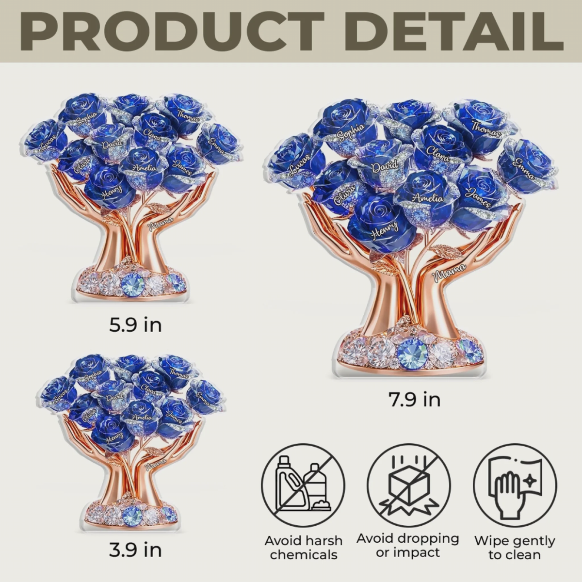 Personalized Mother's Day Gifts For Mom, Grandma Custom Acrylic Plaque - Blessed With The Best Grandma