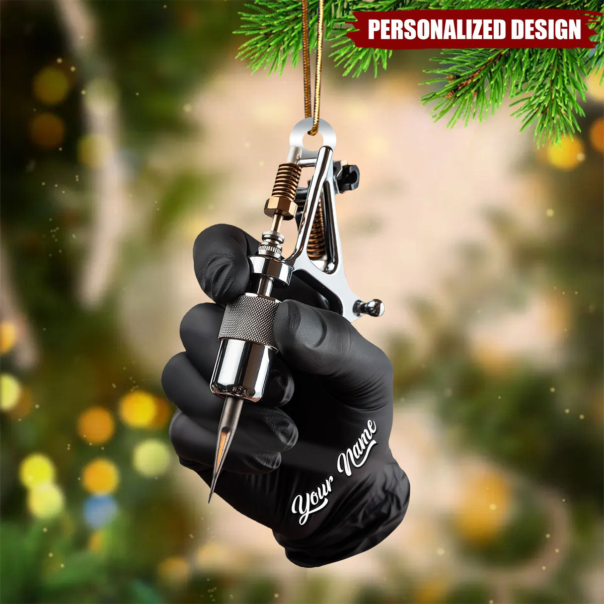 Personalized Tattoo Machine Christmas Ornament-Tattoo Artist Gift