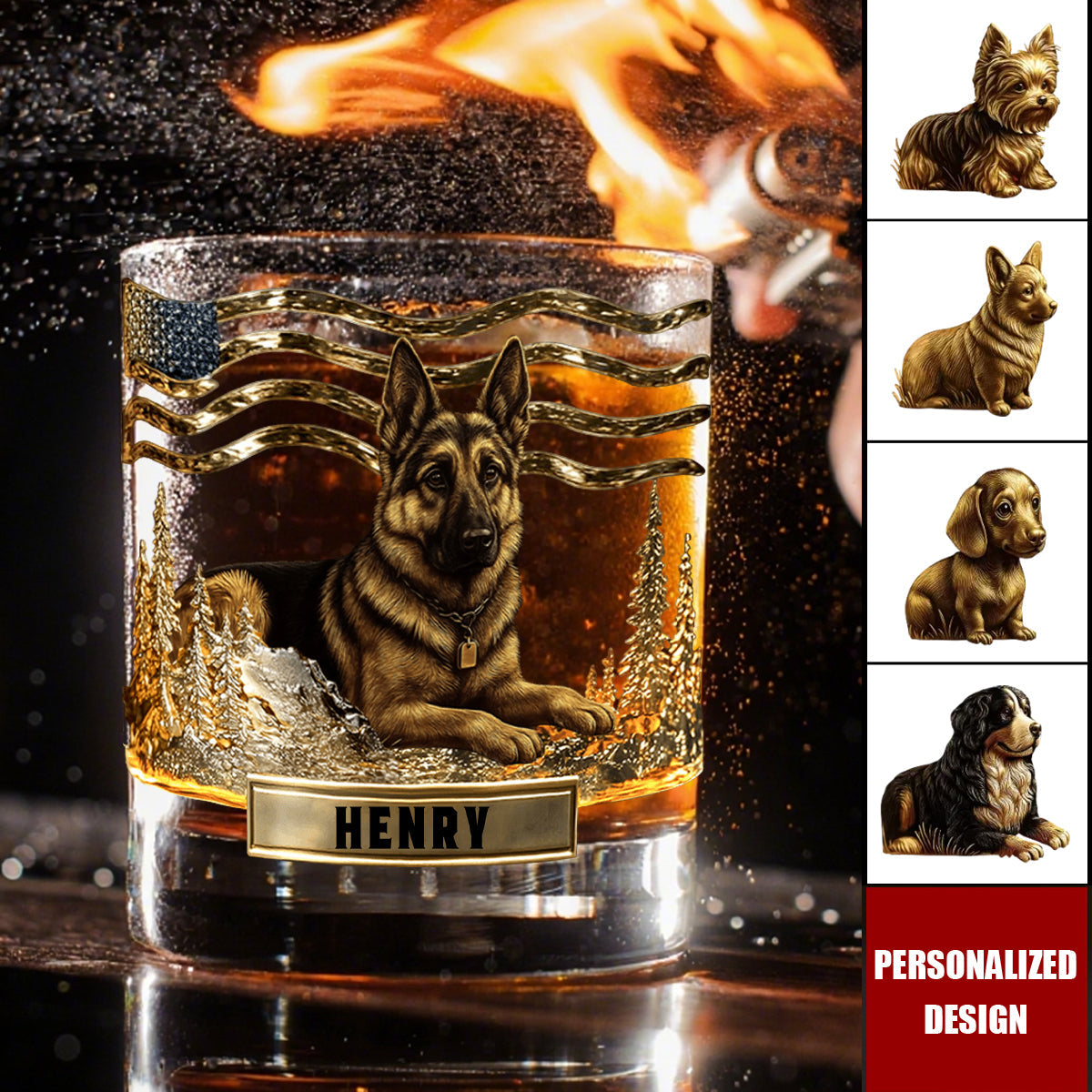 Any Dog Breeds, Personalized Dog Whiskey Glass, Gift For Dog Lovers