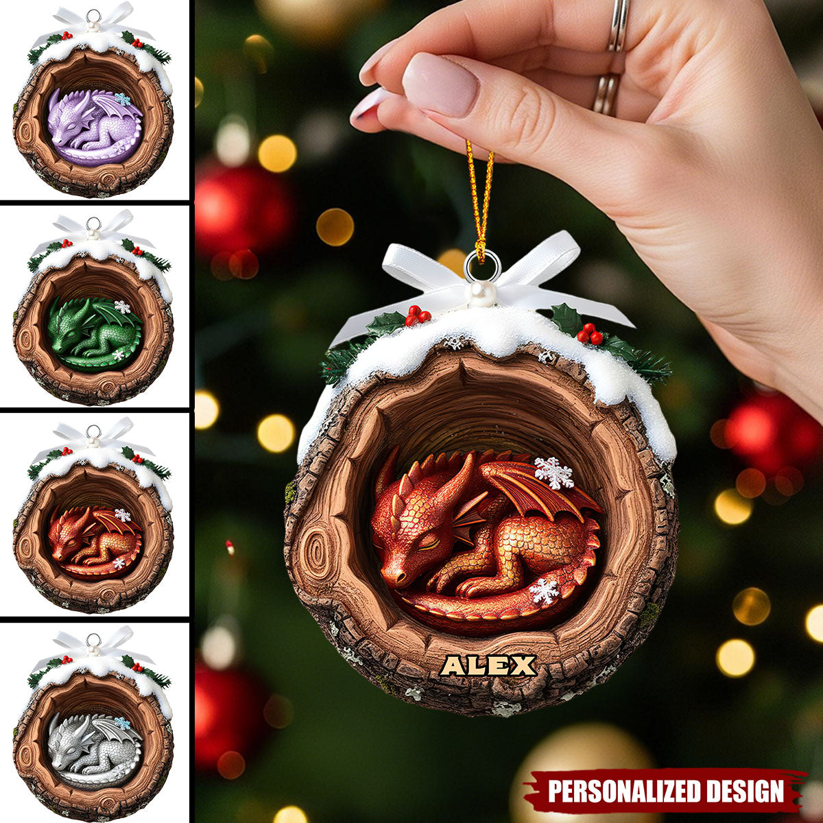 Personalized Baby Dragon Acrylic Christmas Ornament