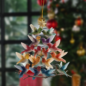 Colorful Hummingbird Christmas Tree Ornament, Gift Bird Lover