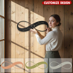 Personalized Infinity Heart Metal Wall Art-Couple Names & Date