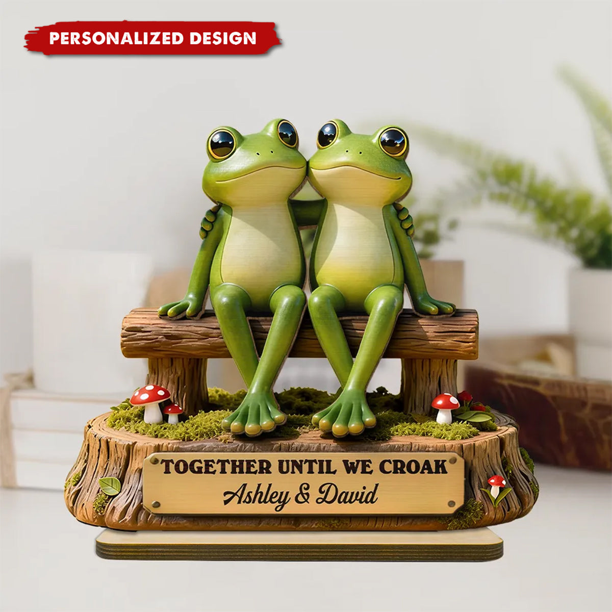 Personalized Frog Couple Wooden Plaque-Gift For Couple