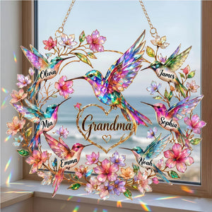 Personalized Hummingbird Suncatcher - Gift For Mom Grandma