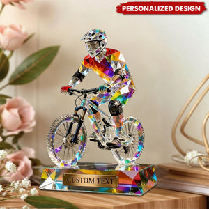 Personalized Stained Glass Mountain Bike Acrylic Plaque